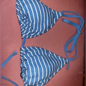 target blue and white striped bathing suit top